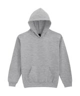 Softstyle™ Midweight Fleece Youth Hoodie in Ringspun Sport Grey, front view