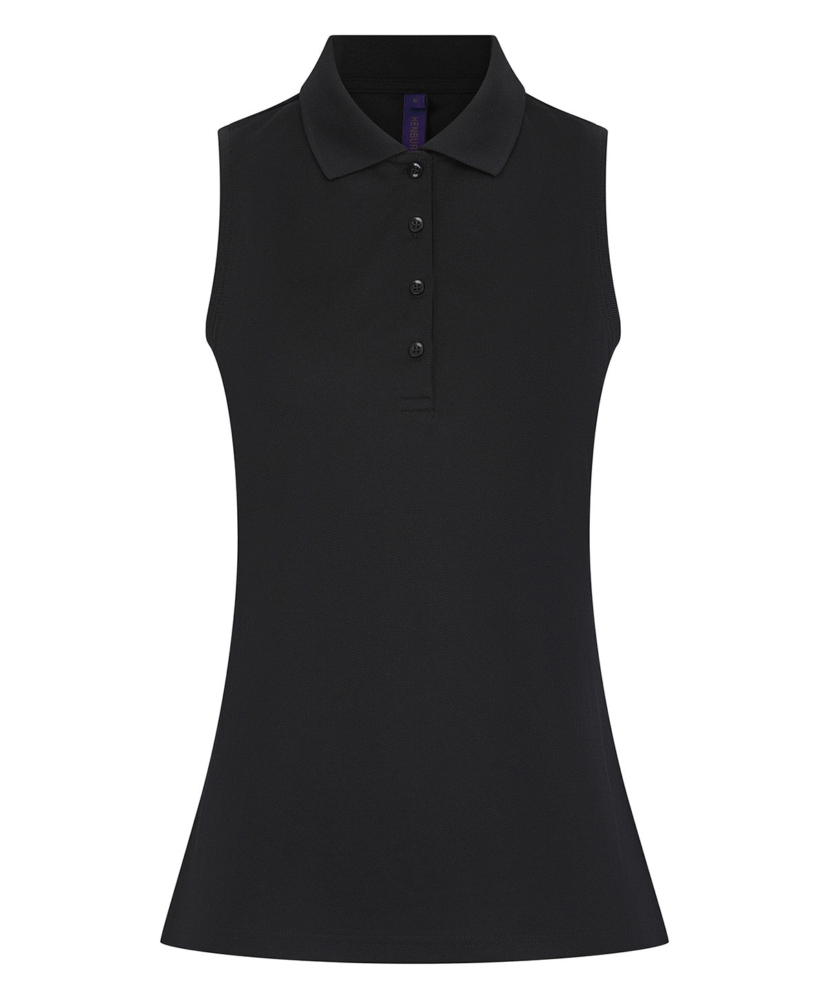 Women’s Sleeveless Coolplus® Polo Shirt in Black, front view