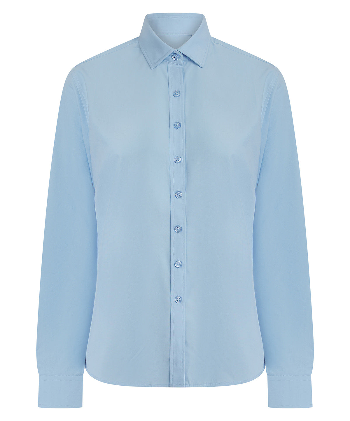 Women’s Long Sleeve ‘Cotton-Feel’ Coolplus® Shirt in Light Blue, front view