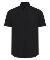 Short Sleeve ‘Cotton-Feel’ Coolplus® Shirt in Black, front view