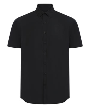 Short Sleeve ‘Cotton-Feel’ Coolplus® Shirt in Black, front view