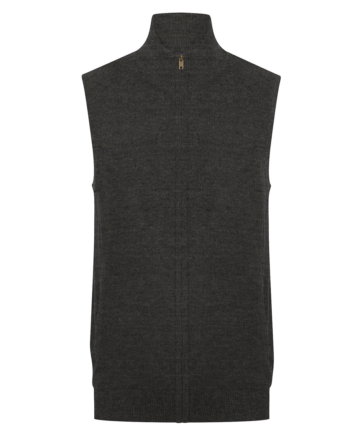 Sleeveless Zip-Through Jumper in Grey Marl, front view