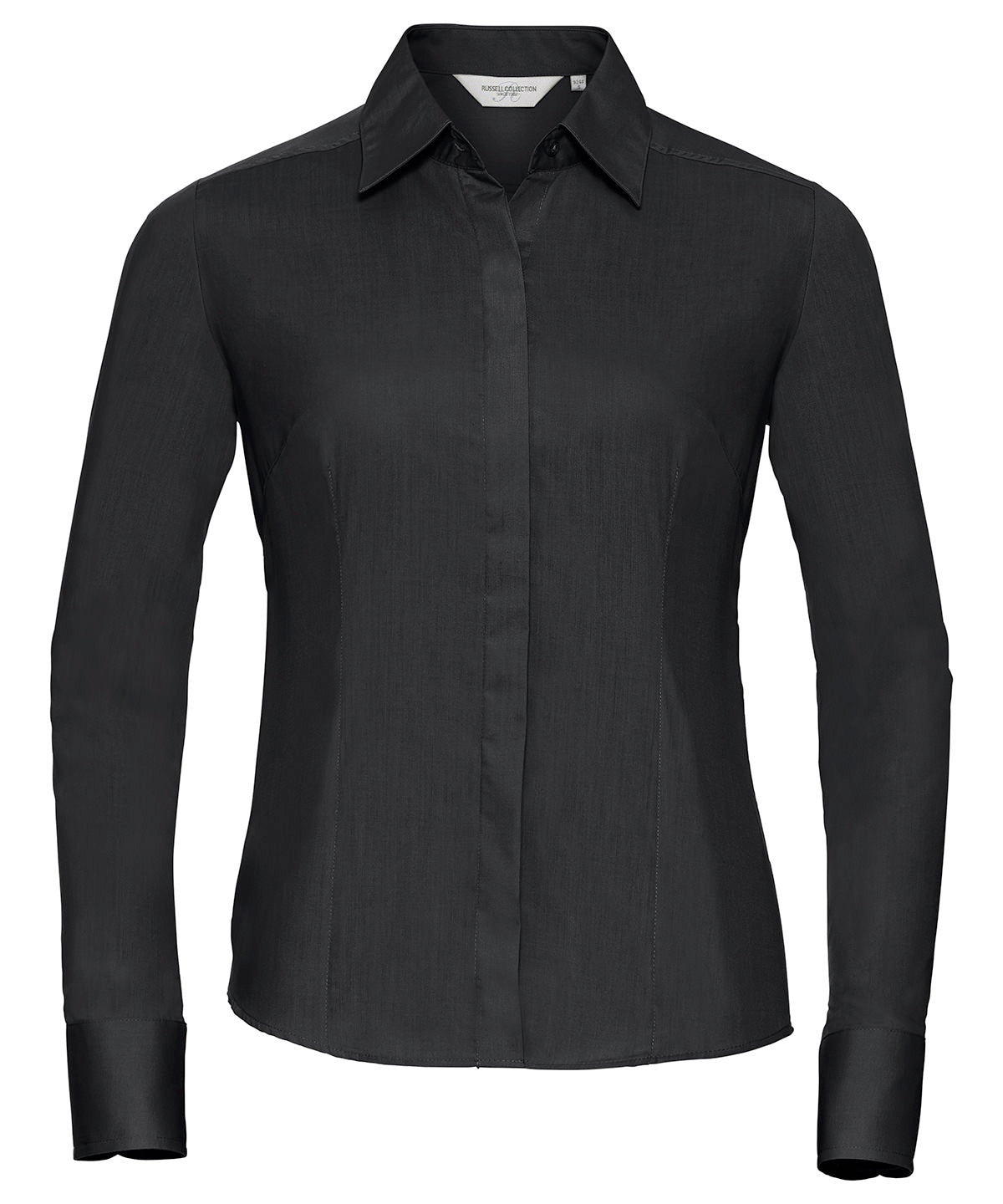 Lifestyle photo of the Women's Long Sleeve Polycotton Easycare Fitted Poplin Shirt