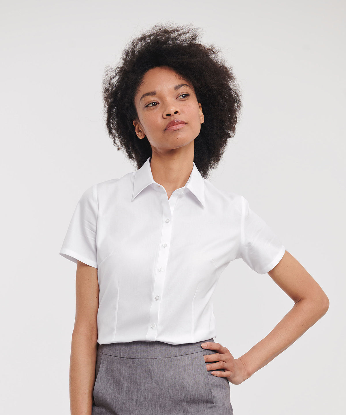 Lifestyle photo of the Women's Short Sleeve Herringbone Shirt