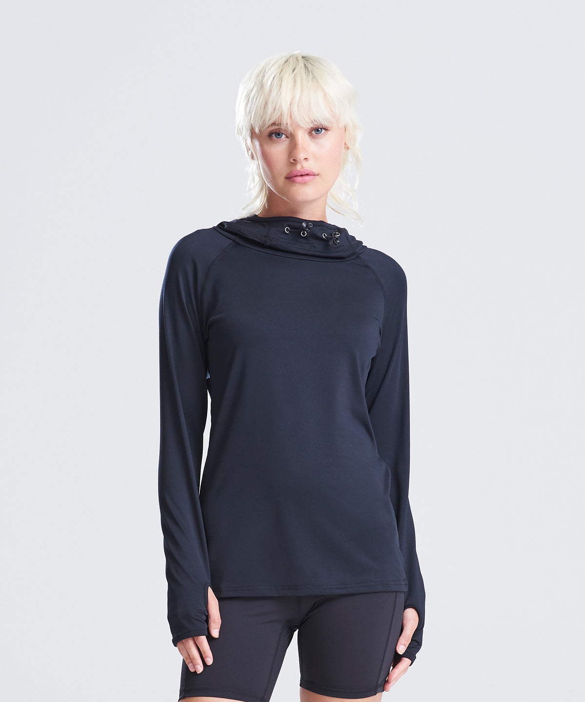Lifestyle photo of the Women's Cool Cowl Neck Top