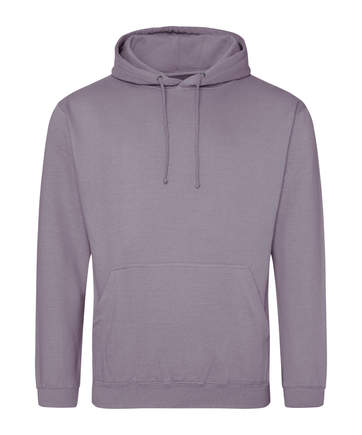 College Hoodie in Dusty Lilac, front view