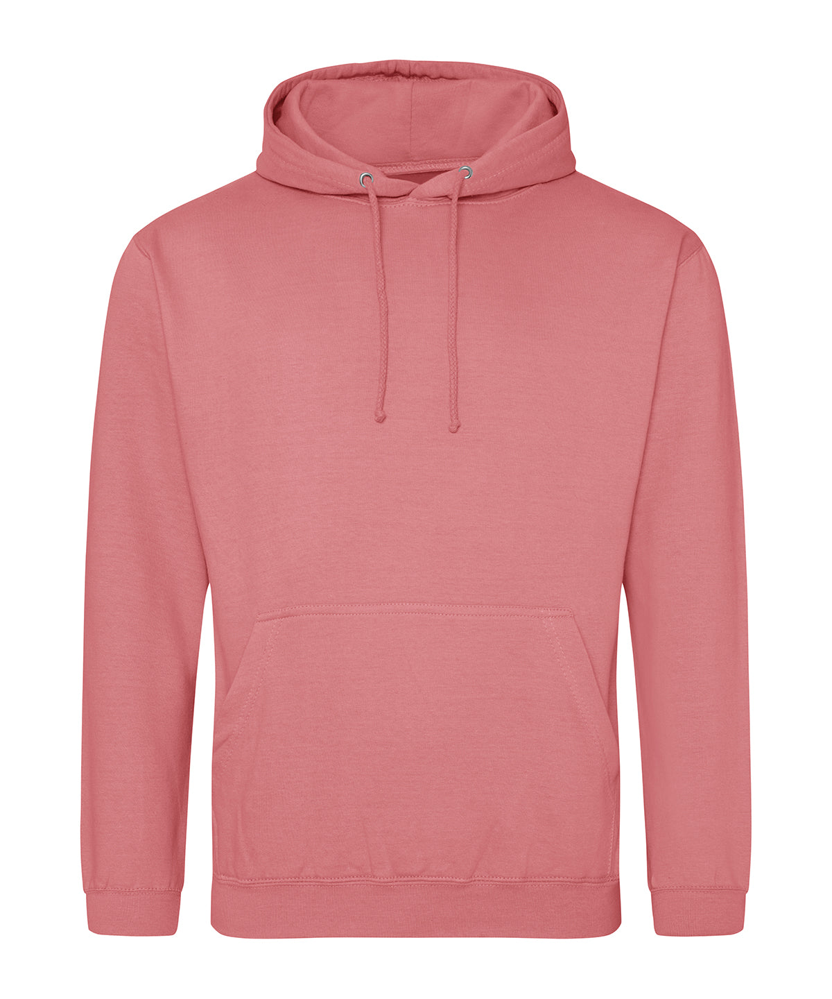 College Hoodie in Dusty Rose, front view