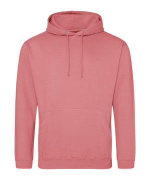 College Hoodie in Dusty Rose, front view