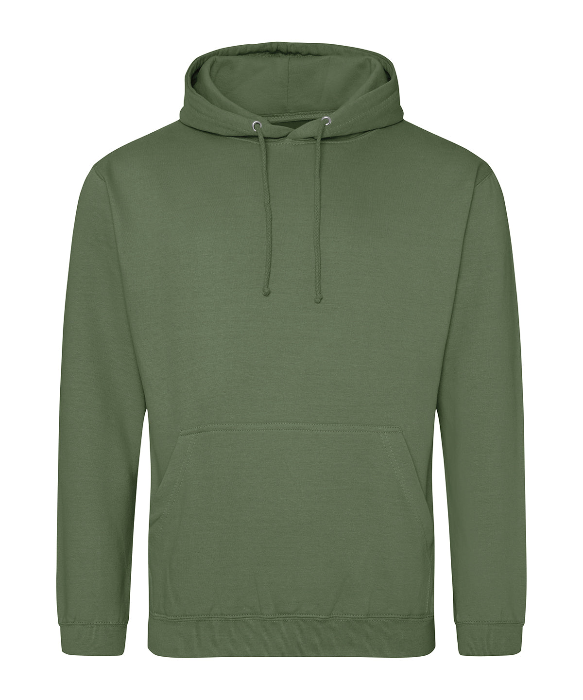 College Hoodie in Earthy Green, front view