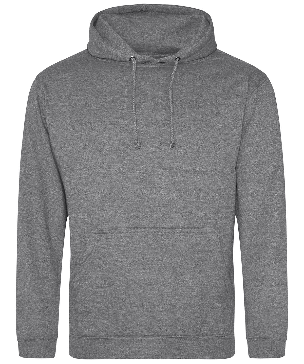 College Hoodie in Graphite Heather, front view