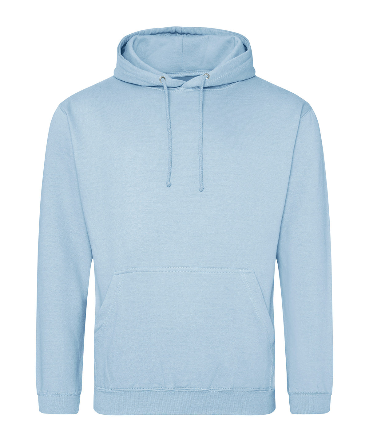 College Hoodie in Ice Blue, front view