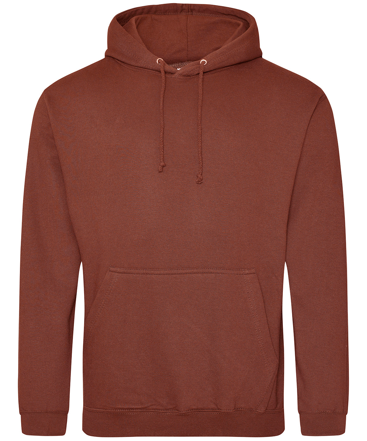 College Hoodie in Red Rust, front view