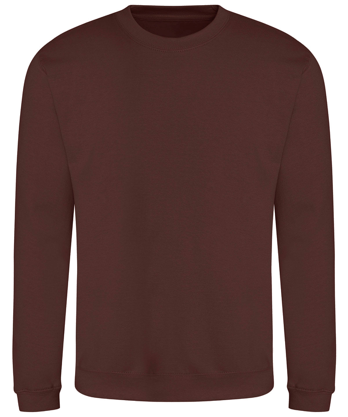 Awdis Sweatshirt in Chocolate Fudge Brownie, front view