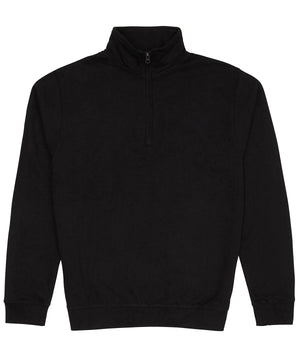 Sophomore ¼ Zip Sweatshirt in Deep Black, front view