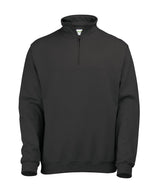 Sophomore ¼ Zip Sweatshirt in Jet Black, front view