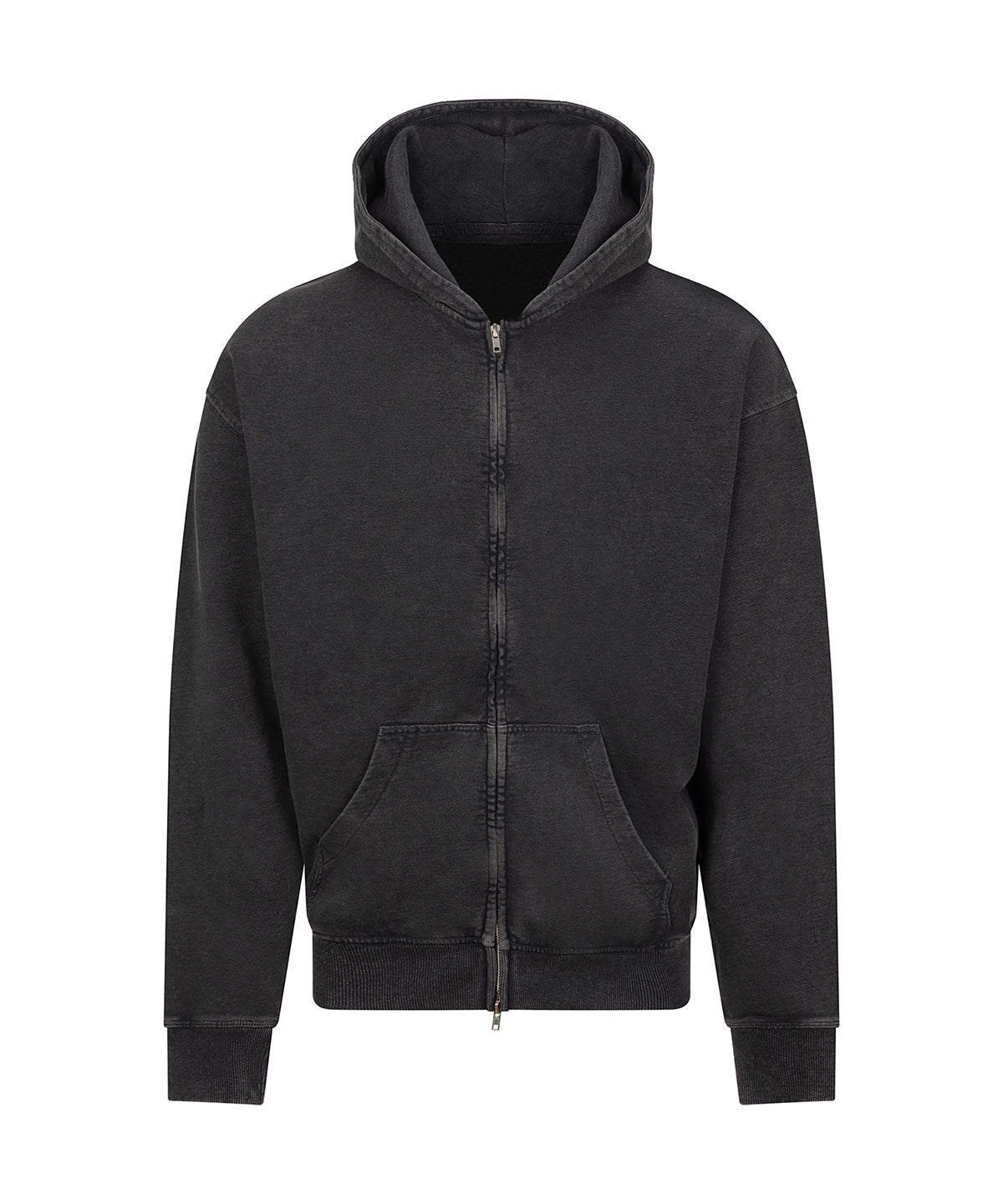 Vintage Washed Zoodie in Washed Black, front view