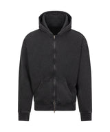 Vintage Washed Zoodie in Washed Black, front view