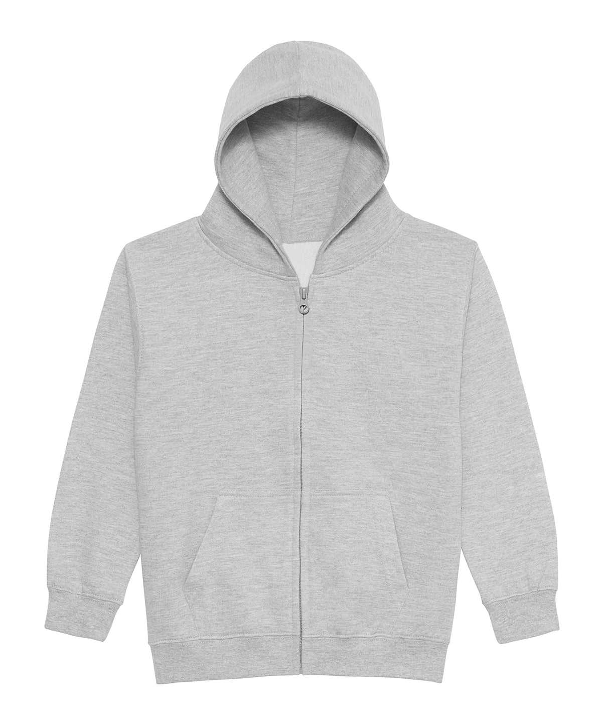 Kids Zoodie in Heather Grey, front view