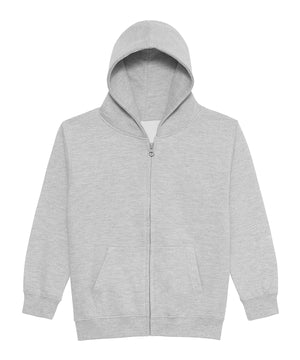 Kids Zoodie in Heather Grey, front view