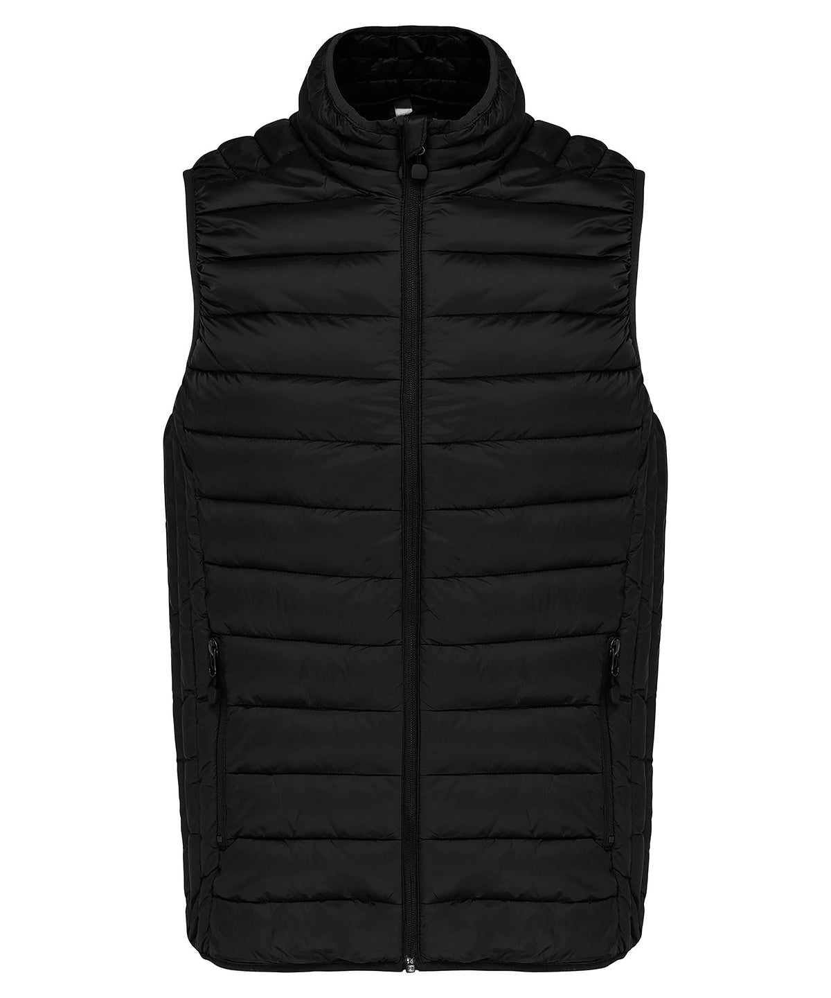 Lightweight Padded Bodywarmer in Black, front view