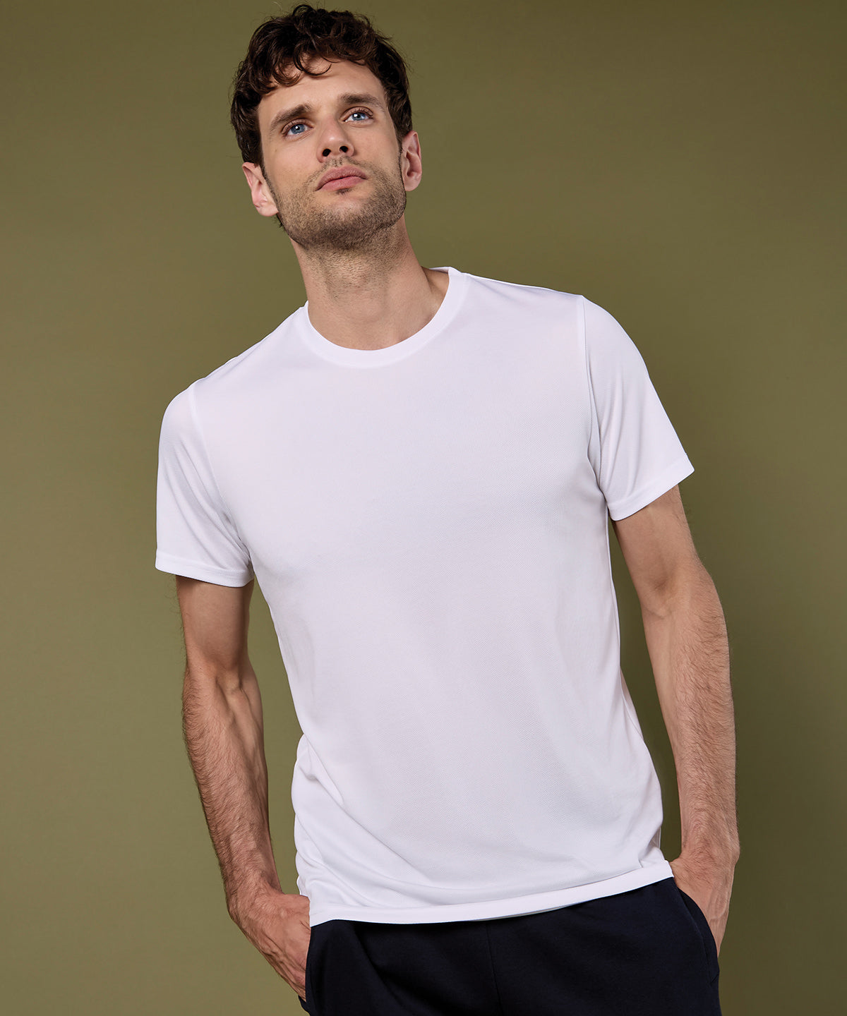 Lifestyle photo of the Regular Fit Micro Mesh Tee with Cooltex® Plus