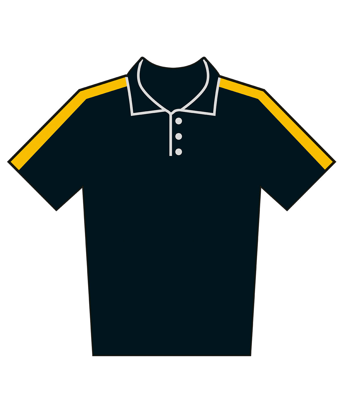 Adults Team Polo Shirt in Black/Gold, front view