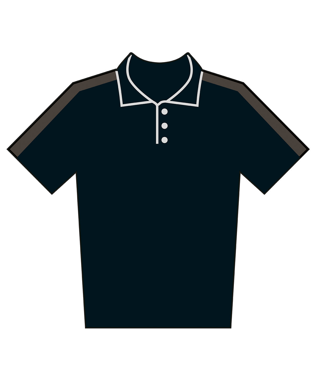 Adults Team Polo Shirt in Black/Gunmetal, front view