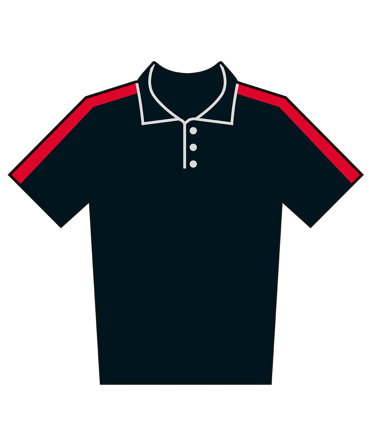 Adults Team Polo Shirt in Black/Red, front view