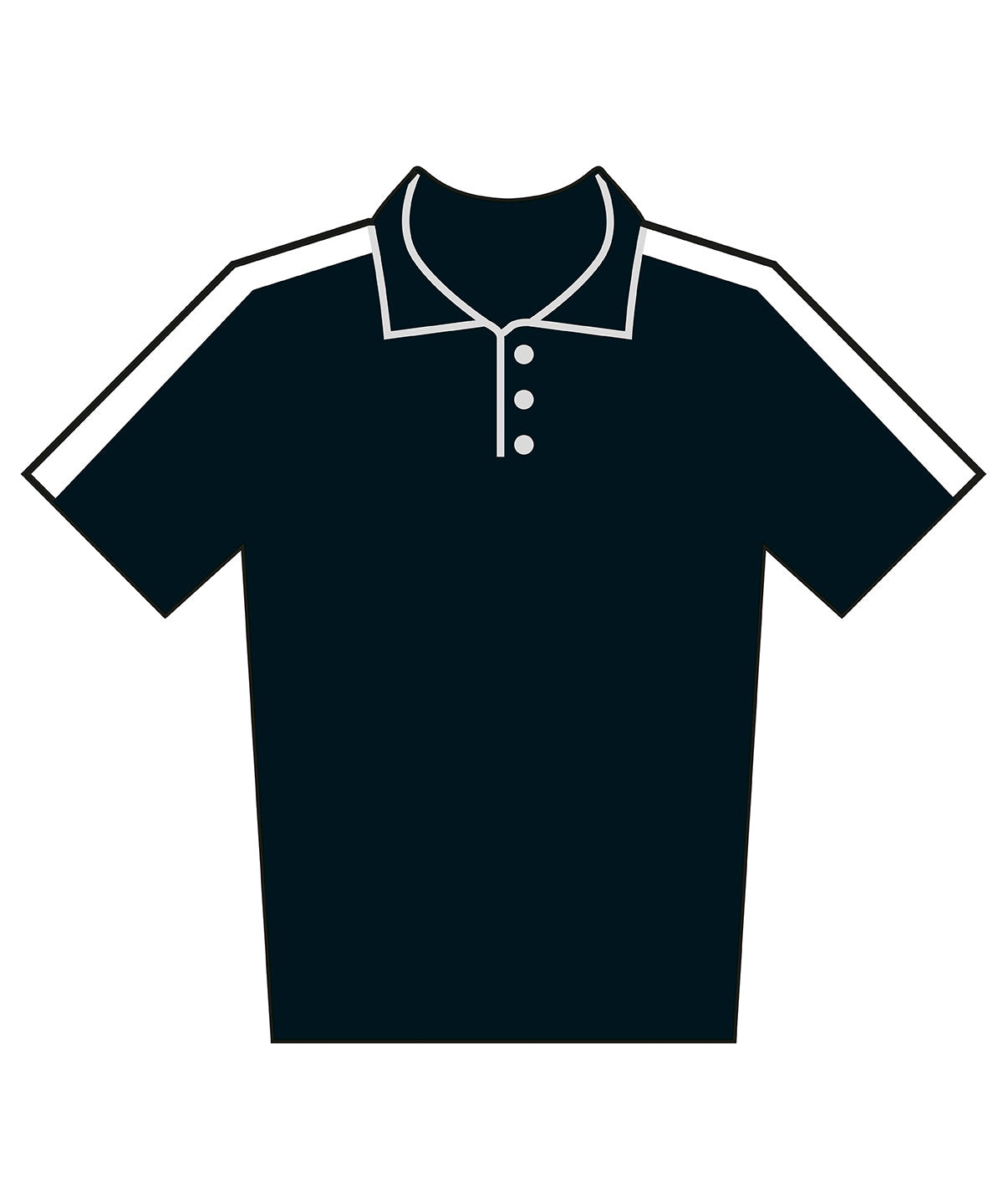 Adults Team Polo Shirt in Black/White, front view