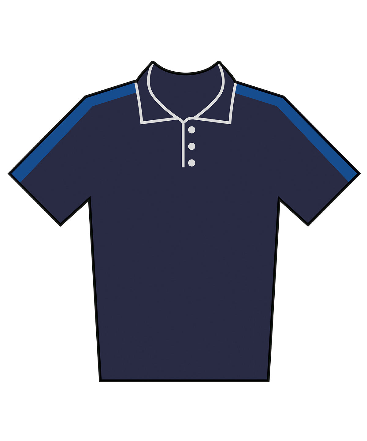 Adults Team Polo Shirt in Navy/Royal, front view