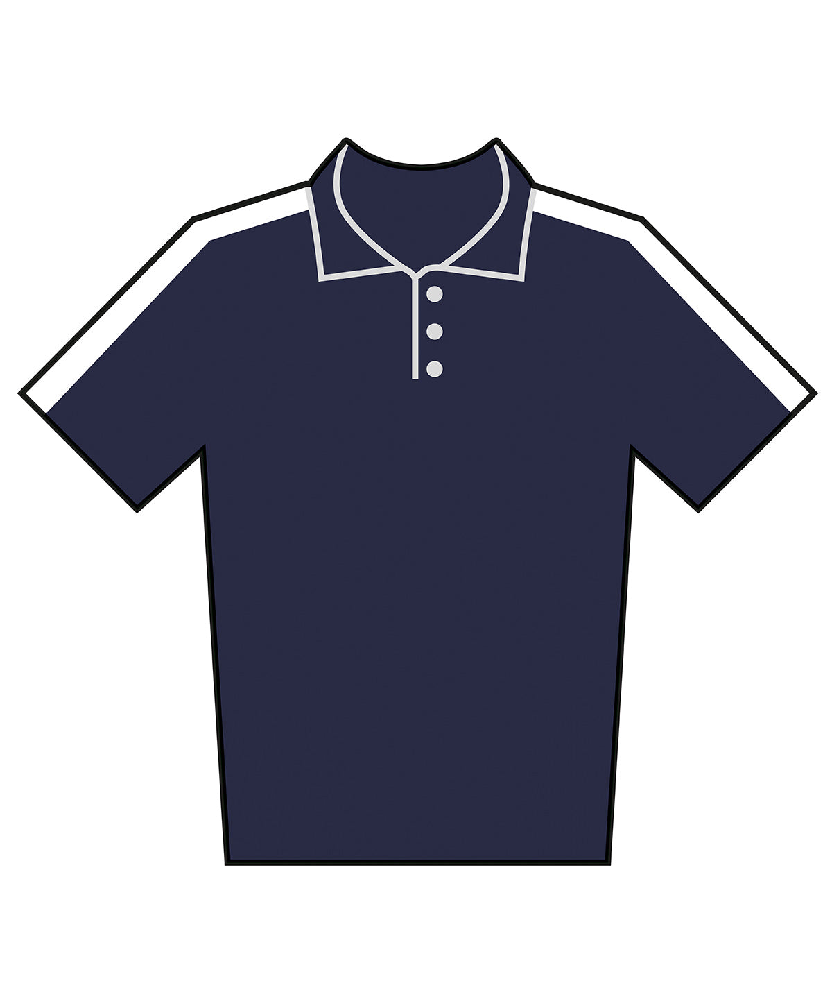 Adults Team Polo Shirt in Navy/White, front view