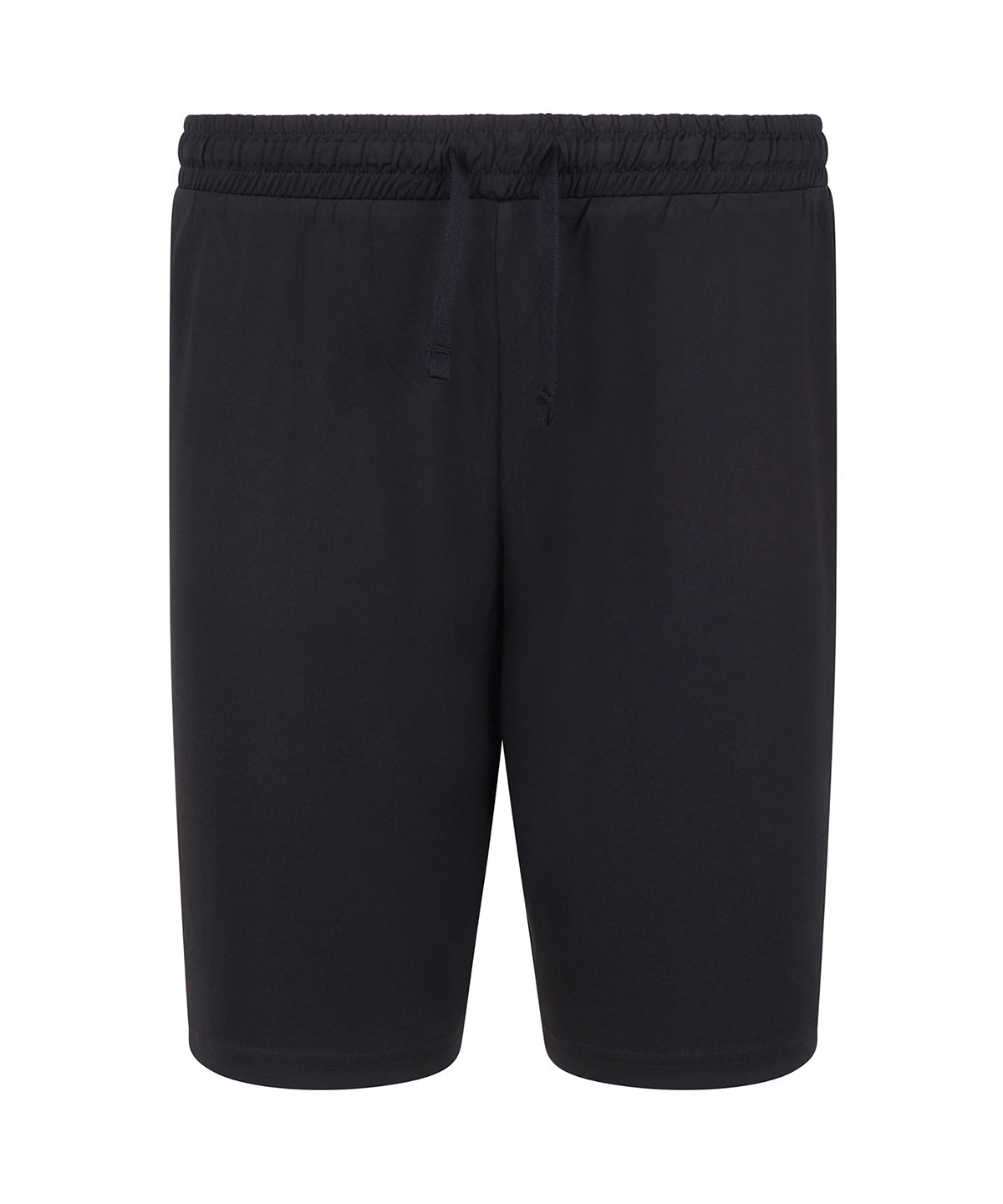 Adults Team Shorts No Pockets in Black, front view