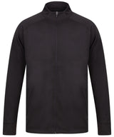 Knitted Tracksuit Top in Black, front view
