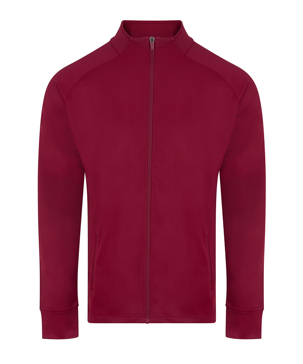 Knitted Tracksuit Top in Burgundy, front view
