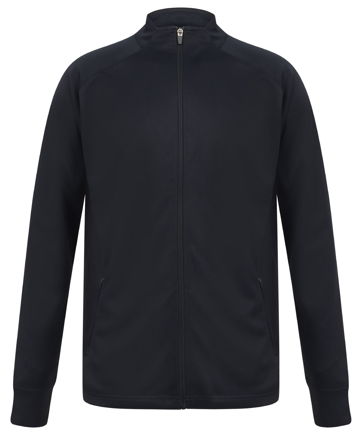Knitted Tracksuit Top in Navy, front view