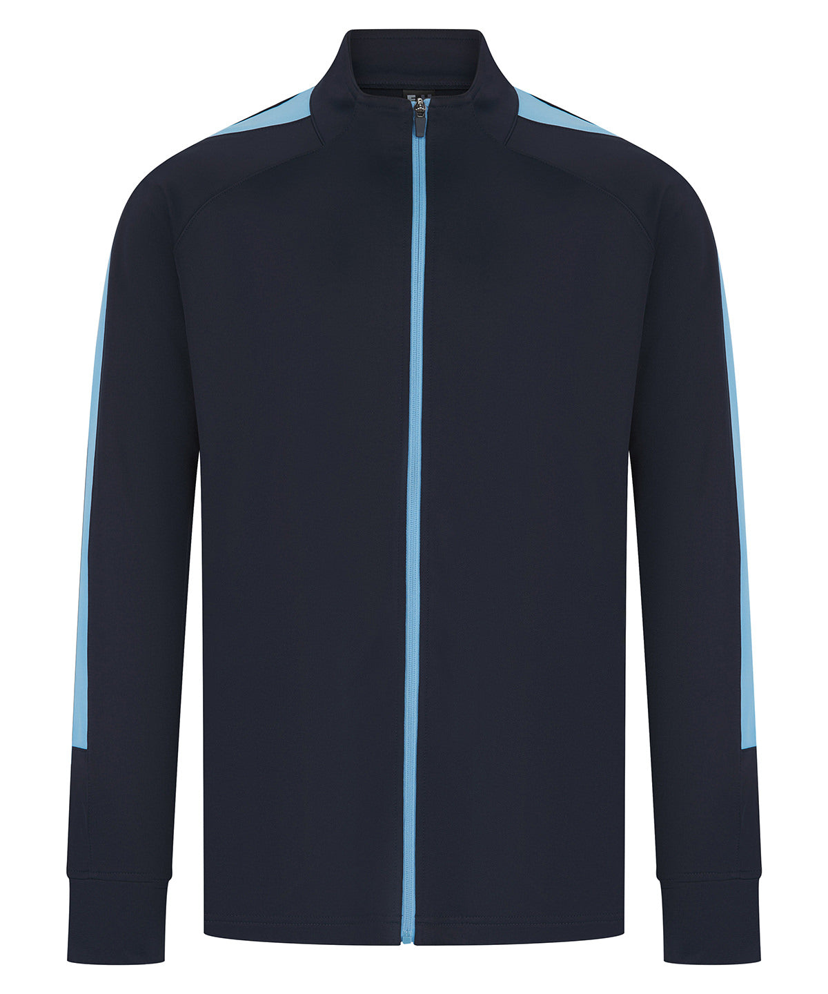 Knitted Tracksuit Top in Navy/Sky, front view