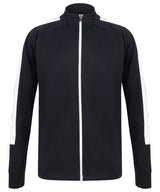 Knitted Tracksuit Top in Navy/White, front view