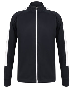 Knitted Tracksuit Top in Navy/White, front view