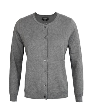 Women’s Brighton Cardigan in Grey Melange, front view