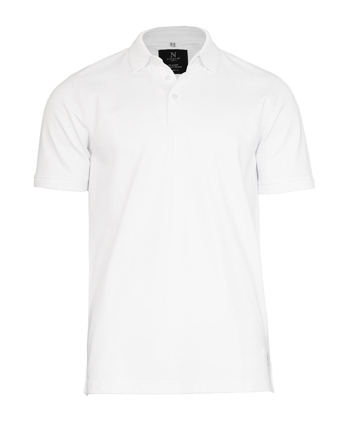 Altavista – Tri-Blend Deluxe Polo in White, front view