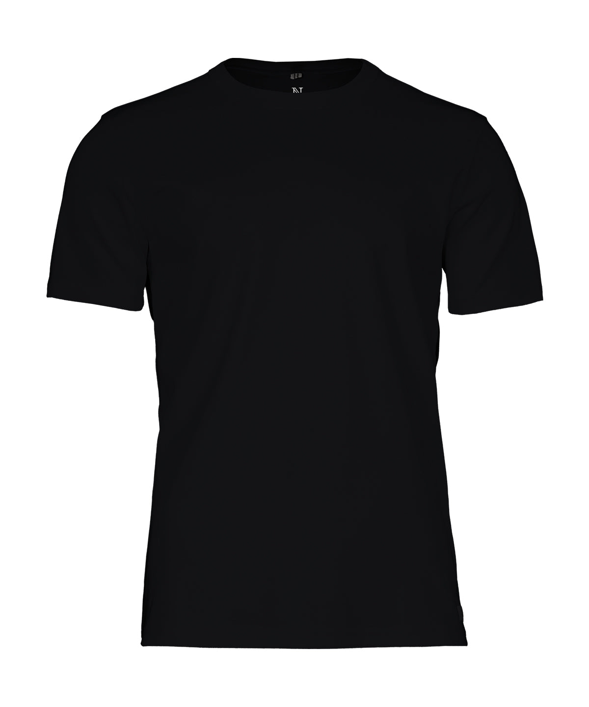Santa Monica - the Interlock Tee in Black, front view