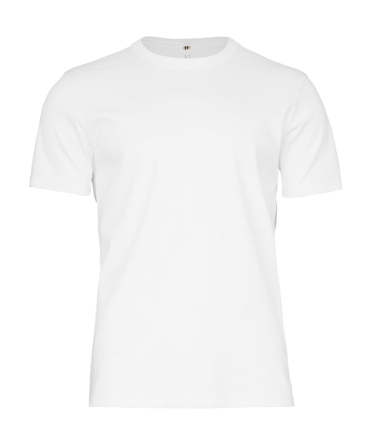 Santa Monica - the Interlock Tee in White, front view