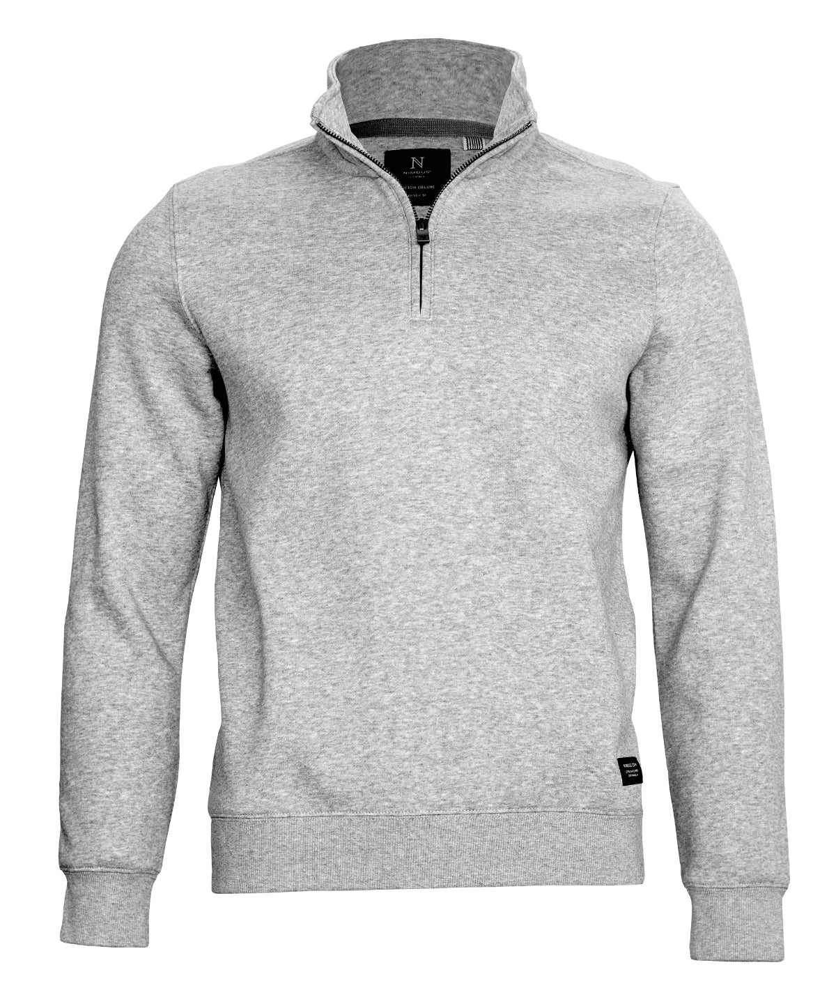 Glendale Unisex 1/4-Zip Sweatshirt in Grey Melange, front view
