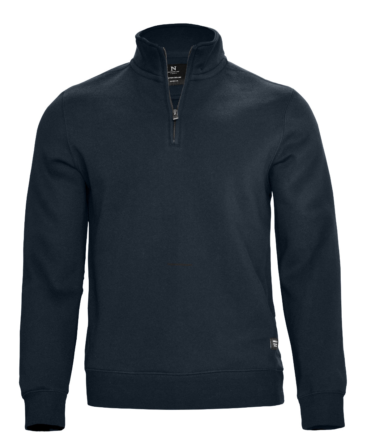 Glendale Unisex 1/4-Zip Sweatshirt in Navy, front view