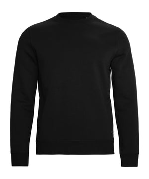 Trenton Unisex Round Neck Sweatshirt in Black, front view