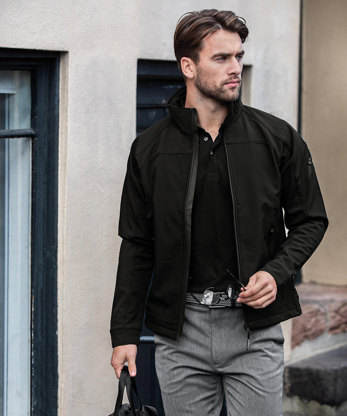 Lifestyle photo of the Duxbury – Fashionable Performance Softshell Jacket