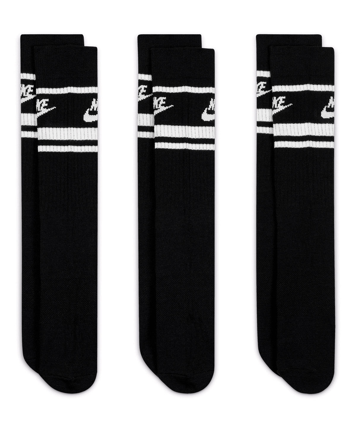 Dri-Fit Sportswear Everyday Essential Socks (3 Pairs) in Black/White, front view