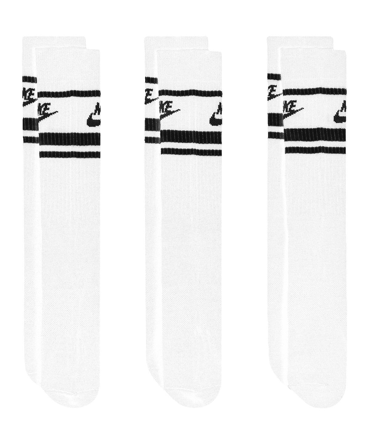 Dri-Fit Sportswear Everyday Essential Socks (3 Pairs) in White/Black, front view