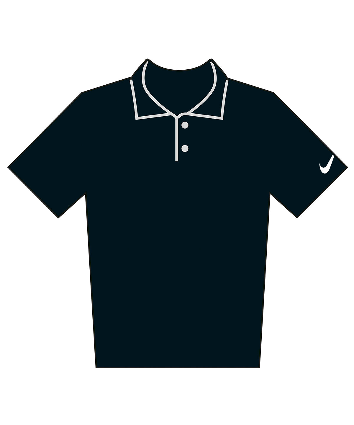 Velocity Solid Polo in Black/White, front view