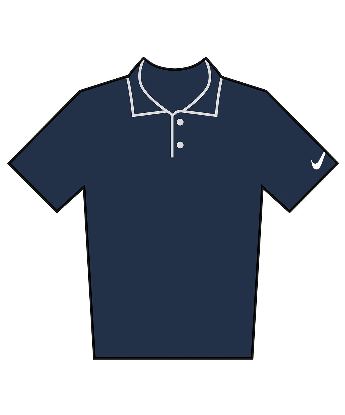 Velocity Solid Polo in College Navy/White, front view